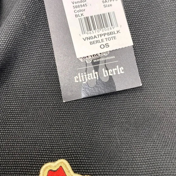 VANS Berle Tote Black Bag Cotton Unisex Size VN0A7PP8BLK - Picture 6 of 6